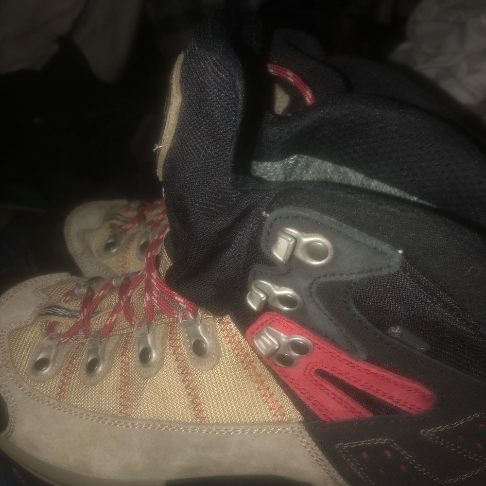 Asolo Beige and Red Hiking Boots